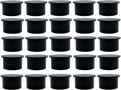 Poolzilla 25 Pack Black Pool Safety Fence Hole Cover | 1" Diameter That Fits Into a 1" Sleeve | Deck and Patio Safety Ground Caps...