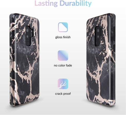 VELVET CAVIAR Compatible with Samsung Galaxy S9 Plus Case for Girls & Women - Cute Protective Phone Cases (Black Marble Rose Gold)...
