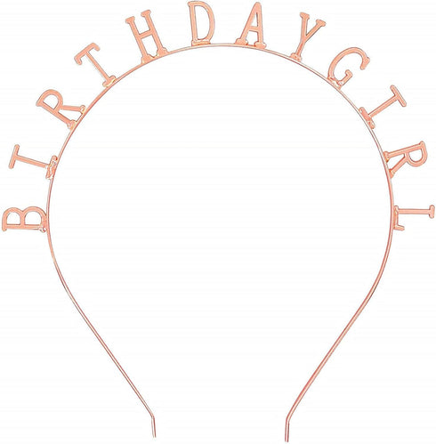 Birthday Girl Tiara Headband Headpiece Girls Party Hair Accessories, 0.6" 0.3" Letters (Gold Birthday Girl)...