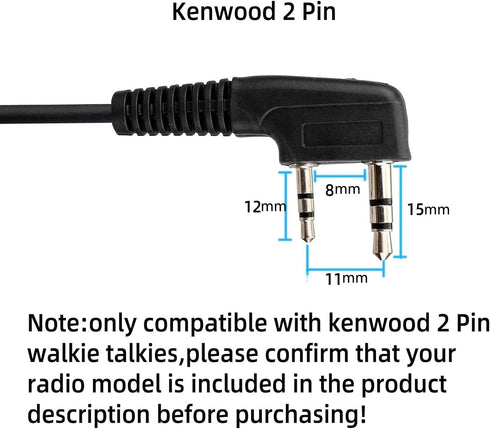 Retevis Overhead Walkie Talkie Headset with Boom Mic, 2 Pin, for RT22 RT68 RT21 H-777 RT27 RT86 RB26 RB68, Compatible with BAOFENG UV-5R BF-F8HP p...