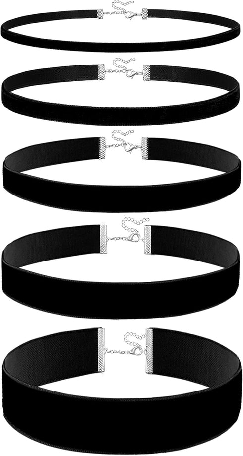 yfstyle Lace Choker Necklaces Set Black Velvet Choker Necklace for Women Gothic Velvet Chokers Daisy Choker Necklace Fairy Flower Choker Collars M...