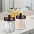 3PC Farmhouse Decor Qtip Holder Apothecary Jars Bathroom Vanity Storage Organizer -Countertop Canister Plastic Container &Cute Stickers for Cotton...