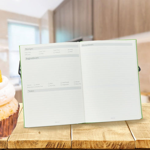 Hardcover Recipe Book Blank 7”x9.6” B5 Recipe Journal Cookbook 100GSM Thick Paper 160Pages Family Cooking 80+ Recipes Baking DIY Leather Cover Hom...