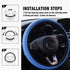 Leather Car Steering Wheel Cover, Classical Leather Automotive Steering Wheel Covers,Breathable, Non-Slip,Elastic, Universal 15 inch Steering Whee...