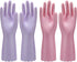 Bamllum Rubber Dishwashing Gloves - Household Cleaning Gloves for Washing Dishes with Cotton Lining, Reusable Kitchen Gloves - 2 Pairs, Long-lasti...