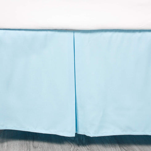 Belsden Blue Crib Skirt with Durable Woven Platform, Both Long Sides Pleated, Split Corners Dust Ruffle for Easy Placement Inside of Standard Crib...