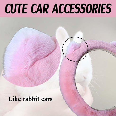 9 Pack Cute Fluffy Steering Wheel Cover, LXPKKIG Cute Universal 15 Inch (Pink)...