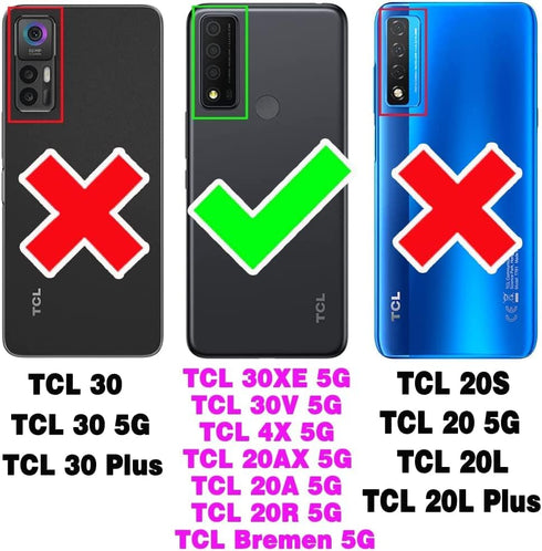 Asuwish Phone Case for TCL 30XE/30V/4X/20AX/20A/20R/Bremen 5G Wallet Cover and Screen Protector Zipper Credit Card Holder Slot Kickstand Flip TLC ...