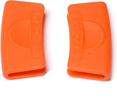 TECHEF - Silicone Pot Holders/Pinch Grips/Oven Mitts/ (Orange, Set of 2)/ Made in Korea...