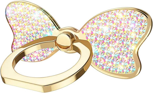 Cavdycidy Bling Butterfly Cell Phone Ring Holder Finger,360 Rotation Sparkle Phone Holder Ring Grip,Butterfly Ring Glitter Metal Kickstand for All...