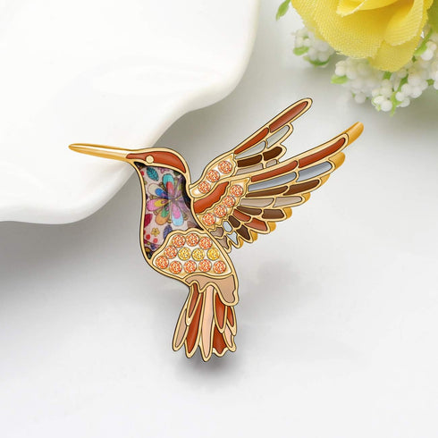 Enamel Hummingbird Brooch Pins Bird Lapel Scarf Pins for Women Girls Gifts Bag Clothes Jewelry...