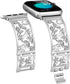 Floral Band Compatible with Apple Watch Jewelry Band 38mm 40mm 41mm 42mm iWatch Bands Series 10 9 8 7 SE,Bling Crystal Bracelet Hollow Metal Strap...