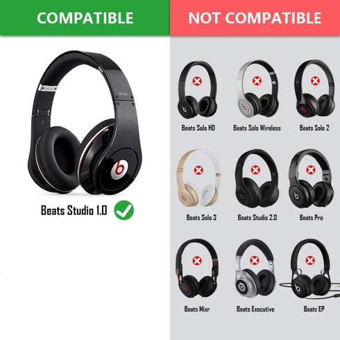 Studio1.0 Ear Pads Replacement Earpads Cushion Cover Ear Cups Repair Parts Compatible with Beats Studio 1.0 Studio (1st Gen) Wired Wireless Over-E...