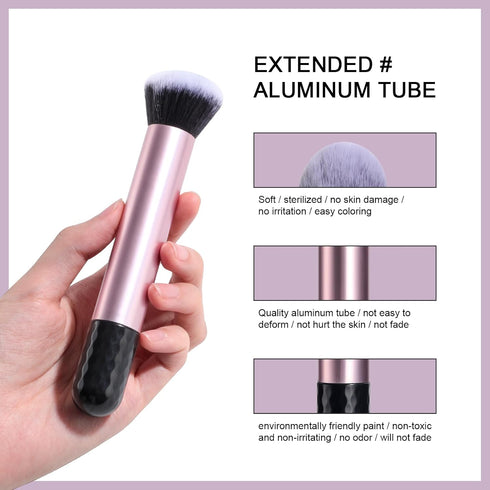 BS-MALL Makeup Brushes 16 Pcs Purple Short Handle Travel Makeup Brus Set with 1 Triangle Puff (Purple)…...