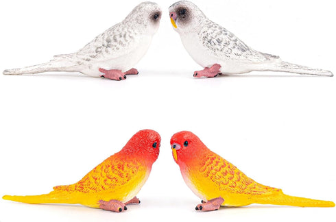 AUEAR, 4 Pack Bird Decorative Figurines Mini Fake Parrot Ornaments Simulated Parakeet Model for Home Garden Decoration...