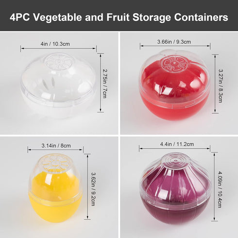 Vegetable and Fruit Storage Containers for Fridge, BPA Free Fresh reusable Food Savers, Onion Storage Container ?Garlic Saver?Tomato Saver and Lem...