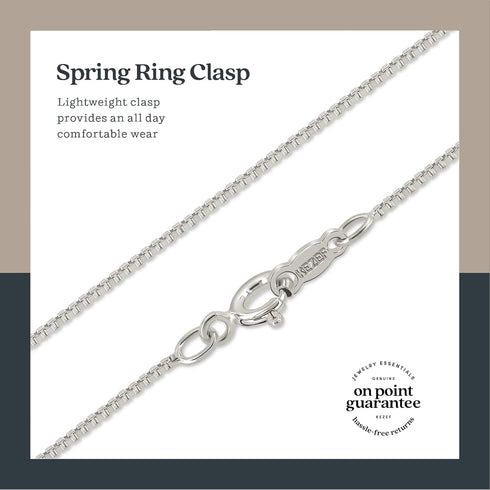 KEZEF Solid Sterling Silver 1mm Box Chain Necklace Made in Italy 12 inch...