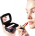 Leather Cometic Bag for Women Mini Travel Lipstick Makeup Bag Organizer with Mirror (Green)...