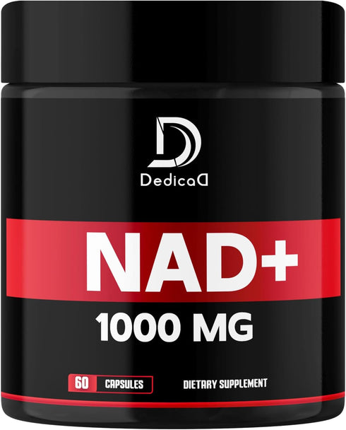 NAD+ Supplement 1000 mg - Pure NAD Supplement - Energy and DNA Repair, Aging Defense, Brain Function - 60 Capsules...