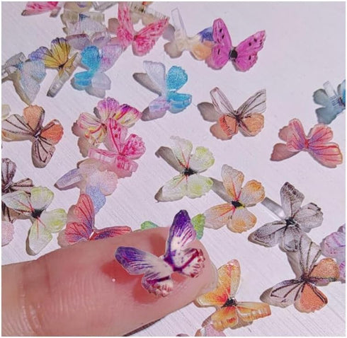 60 Pcs Micro Resin Butterflies, Dollhouse Miniature Tiny Butterflies, Terrarium Fairy Garden Dollhouse Ornament, Mini Micro Landscaping Decoration...