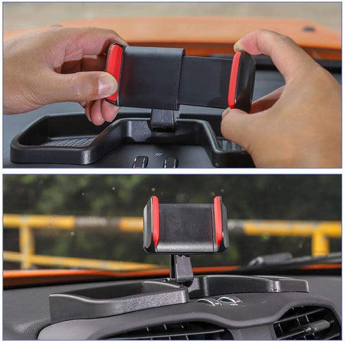 CheroCar Cellphone Multi-Mount Phone Bracket Holder Kit with Storage Box for Jeep Renegade 2015 2016 2017 2018 2019 2020 2021 2022 2023 2024 2025 ...