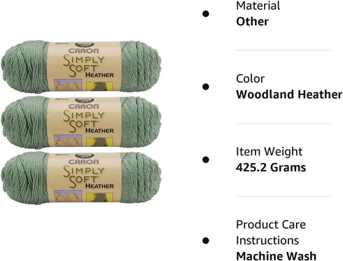 Caron Bulk Buy Simply Soft Heather Yarn (3-Pack) Woodland H9700H-9503...