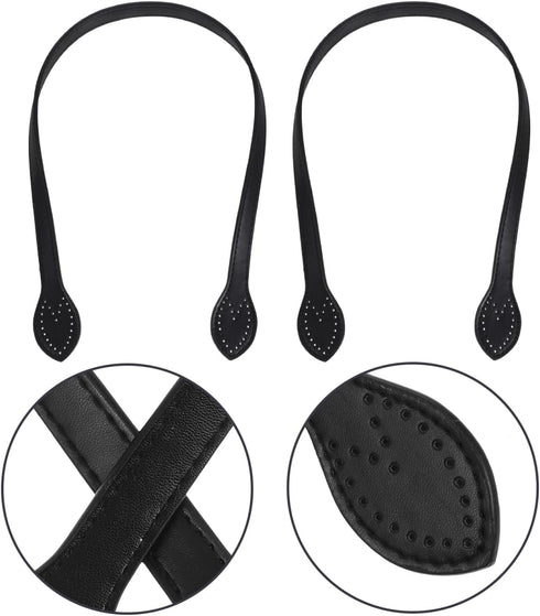 SUPVOX 2pcs 24 Leather Purses Straps Leather Bag Handles Replacement Purse Straps Handbag Bag Wallet Straps (Black)...
