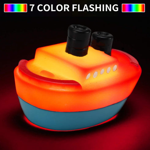 Bath Toys, 6 Packs Light up Boat Floating Rubber Set, Flashing Color Changing Light in Water, Tub Gift for Baby Infant Toddler Child Kid, Bathtub ...