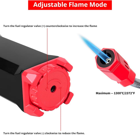 Sondiko Butane Torch Lighter, Refillable Long Lighter, Jet Flame Windproof Lighter with Adjustable Flame, 360° Flexible Neck for Candle, Cooking, ...
