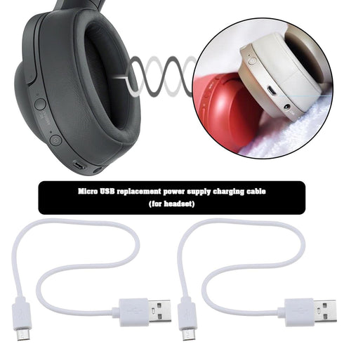 2Pcs USB-A to Micro-USB Charging Cord Replacement Compatible with Sony WH-H900N Compatible with PS WHH900N WHCH700N USB Charger Cable 30cm White.....