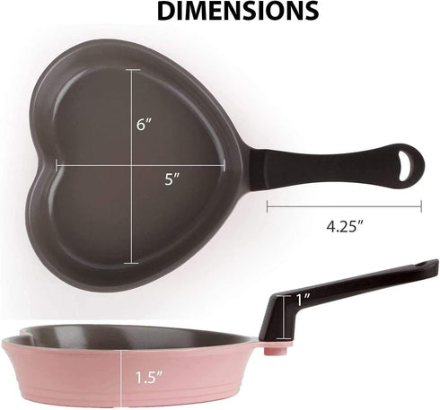 Neoflam 5.5'' Ceramic Nonstick Little Shaped, Frying Griddle Pan, Shaper Mini Pancake Waffle Maker with Heat Resistant Handle for Breakfast Scramb...
