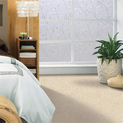 Niviy Window Privacy Film Wheat Flower Frosted Windows Glass Film No Glue Door Window Covering for Office and Home Decoration,23.6 inches by 78.7 ...