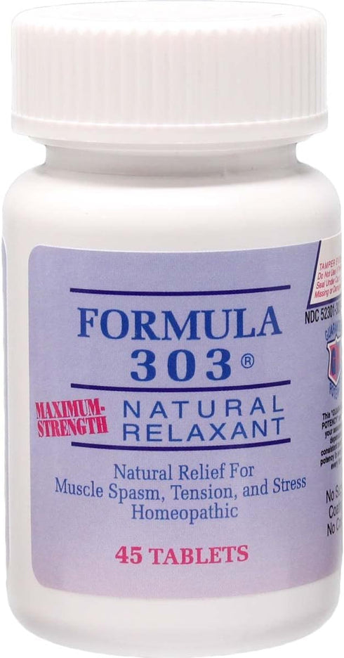 Dee CEE Labs Formula 303 Maximum Strength Tablets, 45 Tablets; All-Natural containing Magnesium for Sore Muscles, Passion Flower, and Valerian Roo...