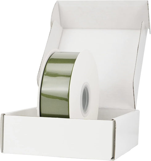 HUIHUANG 1-1/2 inch Double Face Satin Ribbon, Polyester Moss Green Ribbon 50 Yards Per Roll for Gift Wrapping Bows Making Floral Bouquet Wedding I...