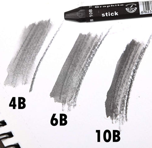 dainayw Graphite Stick Set - Water Soluble - 4B 6B 10B, Art Drawing Supplies for Sketch & Shading Pencils, Artist Sketching - 3 Pcs...