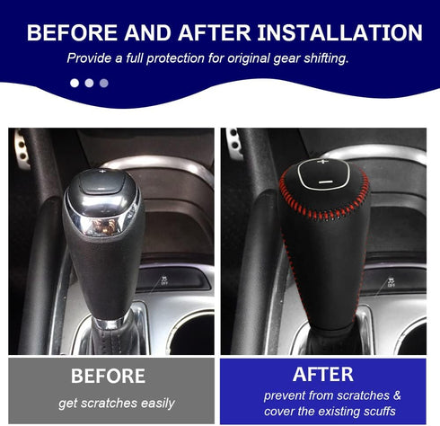 Gear Shift Knob Cover for Chevy Malibu/Equinox 2016-2020/ Cruze 2017-2019 Auto Leather Gear Shifter Knob Protector Trim for Chevy Eqionox 2021 Acc...