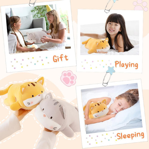 Cute Cat Plush Kawaii Cat Stuffed Animals Pillow Cat Soft Toy Kitten Plushie Gift for Girls...