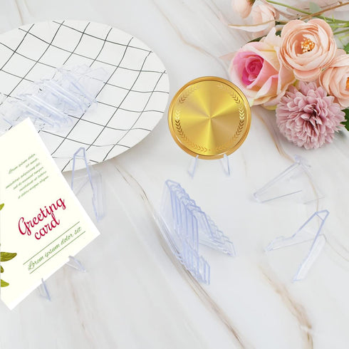 yuntop 20 Packs Acrylic Easel Stands Challenge Coin Display Stand Mini Clear Coin Holder for Displaying Hold Small Artworks, Coins, Pocket Watches...