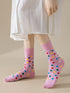 Polka Dots Socks Women Colorful Dots Cotton 5 Pairs Mid-calf Crew Socks Cute Breathable High Ankle...