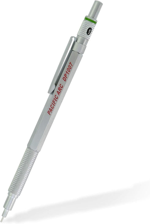 Pacific Arc Chromagraph Metal Mechanical Pencil .7 mm Silver Barrel Mechanical Pencil with Built In Adjustable Pencil Grade, Lead Pencil Holder fo...