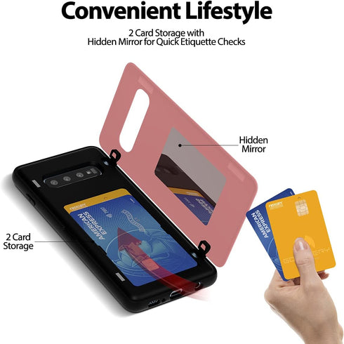 GOOSPERY Galaxy S10 Plus Wallet Case with Card Holder, Protective Dual Layer Bumper Phone Case (Pink)...
