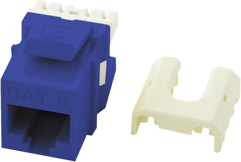 Legrand - OnQ RJ45 Keystone Insert, Cat 6 Keystone Jack, Terminate with Punch and Go Tool or Any 110 Punchdown Tool, Blue, 1 Count, WP3476BE...