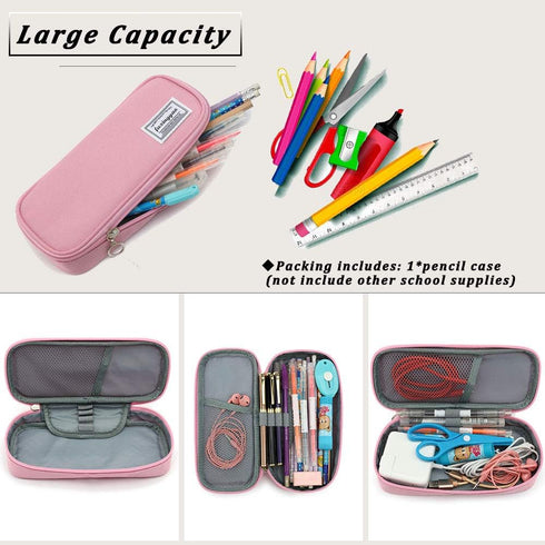 FUXINGYAO Pencil Case, Multi- Slot Pencil Pouch, Portable Pencil Bag, Pen Case for& Office(pink)...