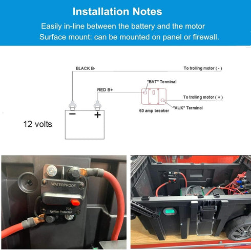150 Amp Circuit Breaker with Manual Reset 12V-36V DC Waterproof Surface Mount for Car Audio Rv Marine Boat Truck Trolling Motors, 30-300A Car Spea...