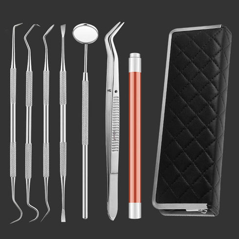 Dental Tools, 7 Pack Teeth Cleaning Tools Kit, Tartar Plaque Remover for Teeth, Dentist Tool Kit with Stainless Steel Dental Mirror, Tooth Scraper...