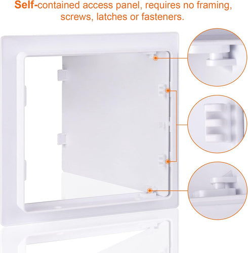 Suteck Plumbing Access Panel for Drywall Ceiling 6 x 6 Inch Reinforced Plastic Wall Access Doors Removable Hinged Panel...
