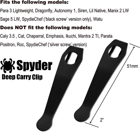 Deep Pocket Knife Clip, EDC Folding Knives Portable Carry Clips for Knifemaker, Pack of 2...