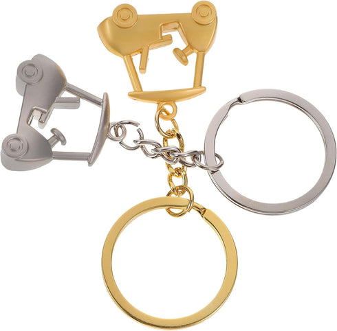 KESYOO 2Pcs Golf Keychain Metal Golf Cart Key Chain Golf Cart Pendant Key Ring Bag Charms Hanging for Golfer Golf Lover Present Golden Silver...