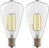 Dream lighting LED Edison Bulb 3W, 150 Lumens, Warm White 3000K, LED Vintage Replace Globe Dinette Light Fixtures, pack of 2...