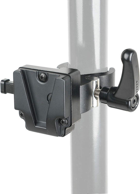 V-Mount Battery Adapter with Clamp for Mounting to Lighting Stand and Support Rod...
